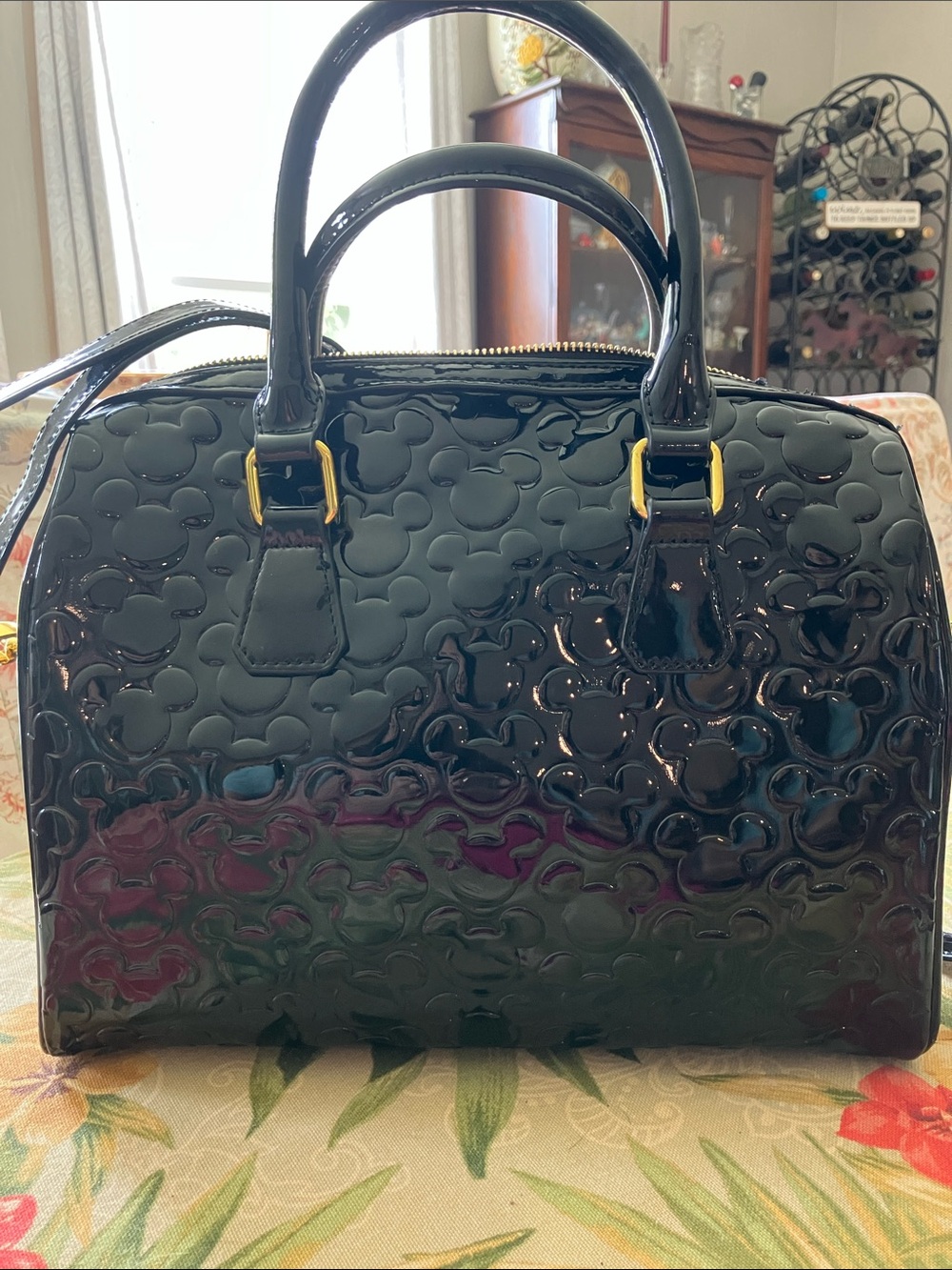 Disney Black Patent Dome Satchel Bag - Women's Handbag